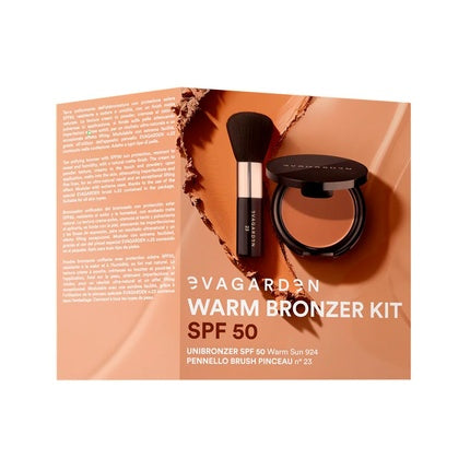 Eva Garden Warm Bronzer Kit SPF 50, Bronzant cu pensulă, 140 g
