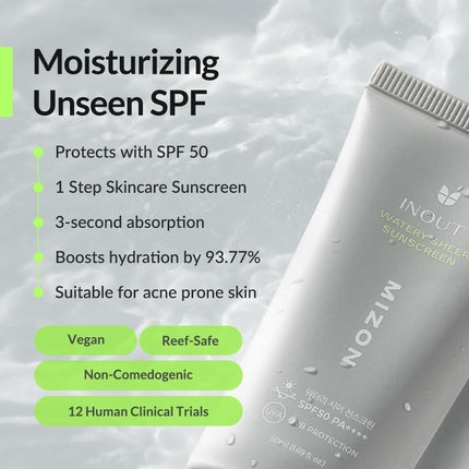 Soare facial Mizon Inout Watery Sheer SPF 50 PA++++ 50 ml