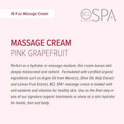 Cremă de masaj BCL Spa cu Grapefruit roz, 473ml