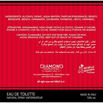 Eau De Toilette Monella Vagabonda Snobdame, roșu, 100ml