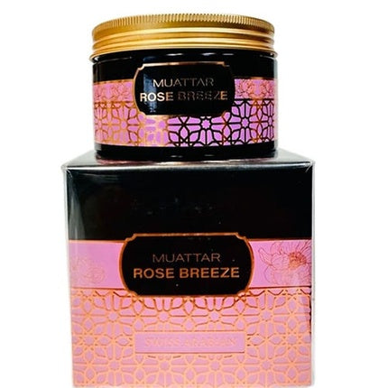 Parfum Swiss Arabian Muattar Rose Breeze, cutie metalică roz și neagră