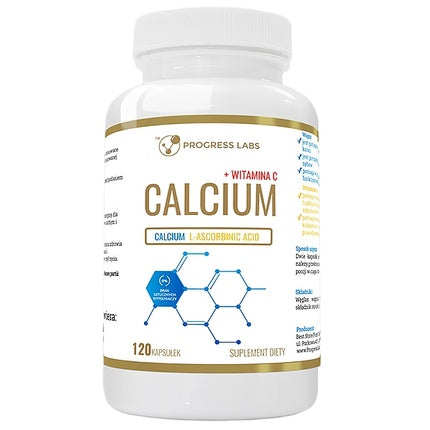 Supliment dietetic, Progress Labs, Calcium + Vitamin C, 120 capsule