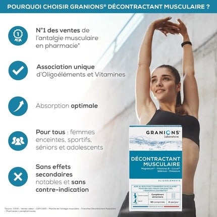 Granions Décontracturant Muscular, supliment alimentar, 60 comprimate