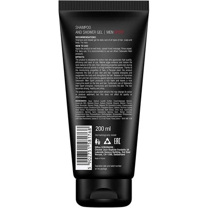 Șampon și Gel de Duș, Seboradin, Men Sport, 2in1 Negru 200ml