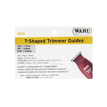 Set de ghidaje pentru tundit Wahl Professional, 3 bucăți, model T Blade, galben