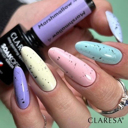 Lac de unghii UV, Claresa, Marshmallow, mov, 5ml, set 4 buc