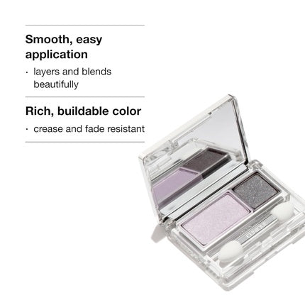 Pereche farduri ochi Clinique All About Shadow Duo Jammin Shimmer, 2 culori (lila mat, gri shimmer), 3.9g