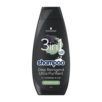 Șampon Schwarzkopf Men 3in1, 400ml, cărbune
