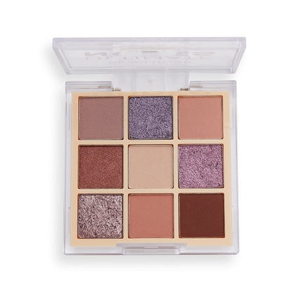 Paletă ochi Makeup Revolution Ultimate Nudes Light, culori nude și mov