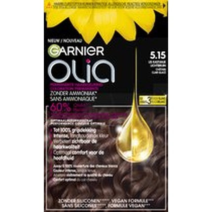 Garnier Olia, Tuse permanentă pentru păr, 515 Maro castaniu deschis, fără amoniac, cu uleiuri