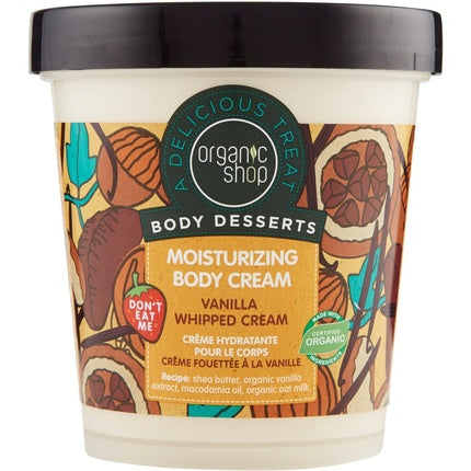 Cremă de mâini Organic Shop Vanilla, 450ml