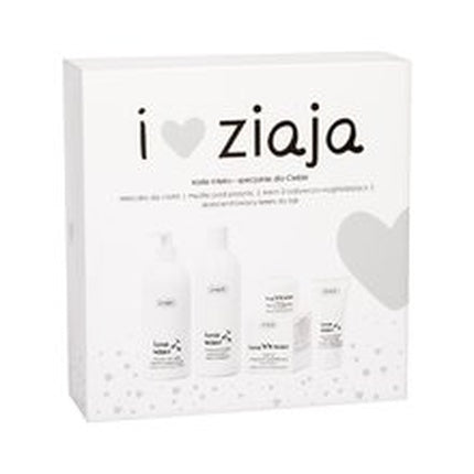 Set cadou din piele de capră, Ziaja, I Love Ziaja, corp și față, ambalaj alb, conținut lichid