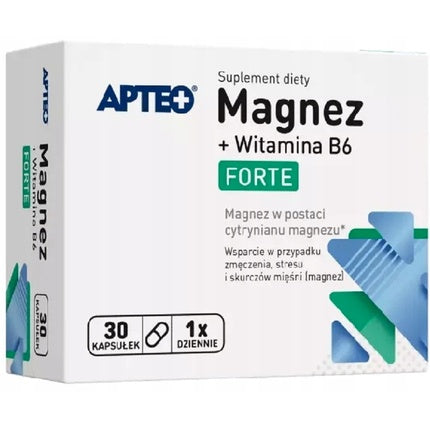 Supliment dietetic Apteo Magnesium Forte + Vitamina B6, 30 capsule