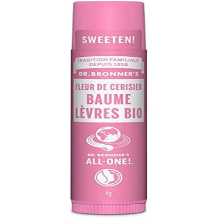 Balsam de buze bio, Dr. Bronner's, Fleur de Cerisier, roz, 4g