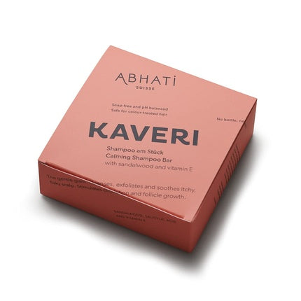 Șampon solid Kaveri, Abhati Suisse, pH- echilibrat, Sandalwood, Vitamina E, 58g