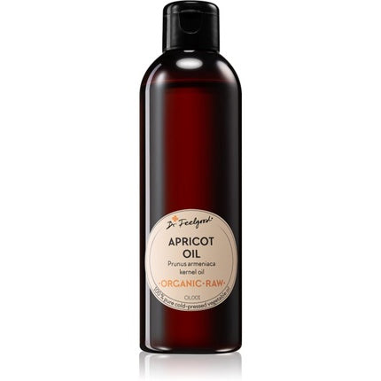 Ulei de sâmburi de caise, Dr Feelgood, Organic & Raw Apricot Oil, 200 ml, sticlă maro