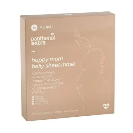 Panthenol Extra Happy Mom Belly Sheet Mask, Pachet 4 buc