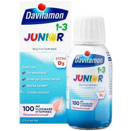 Vitamine lichide Davitamon Junior cu aromă de zmeură, 100ml