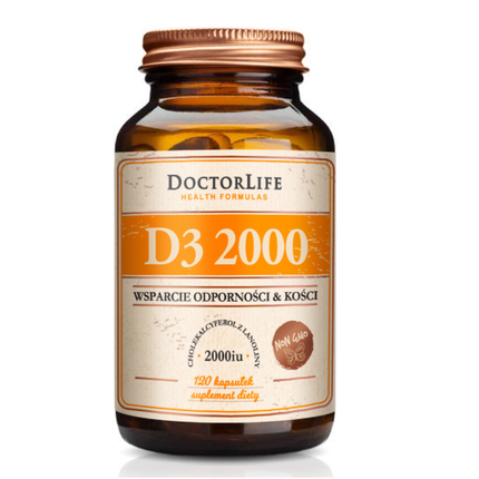 Supliment dietetic Doctor Life D3 2000 IU, 120 capsule, sticlă maronie