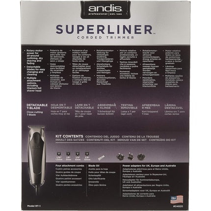 Mașină de tuns păr Andis Superliner cu lamă T-Blade pentru tăiere foarte apropiată