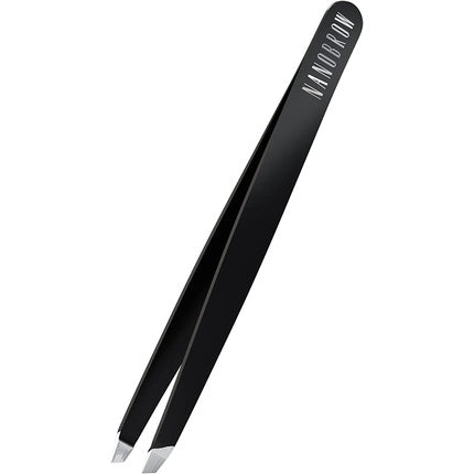 Pensetă profesională Nanobrow, vârf oblic, inox