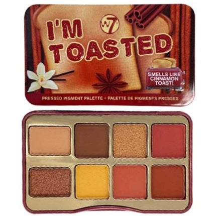 W7 London I'M Toasted Pressed Pigment Palette, Paleta Ochiuri, Culori Terne, Ambalaj Metalic