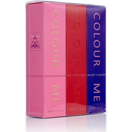 Set Parfumuri Colour Me Pink Purple Red, 3 x 50ml, pentru femei