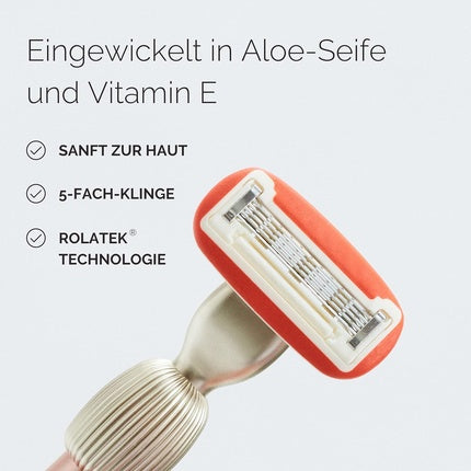 Fler Women's Razor Blades - Lame de schimb pentru depilare cu aloe vera, vitamina E și ulei de jojoba, 4 bucăți