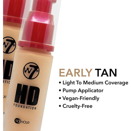 Fond de ten, W7, HD, Early Tan, 30ml