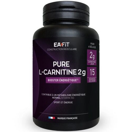 Eafit Pure L-Carnitine 2g, supliment alimentar cu L-Carnitină, 15 doze, sticlă neagră