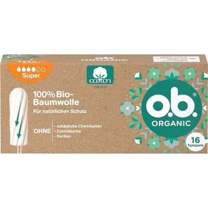 Tampon Sanitar O.B. Organic Super, Ambalaj 16 bucăți