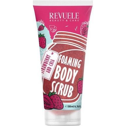 Gel de duș Revuele, Foaming Body Scrub Strawberry & Chia, 200ml, roz
