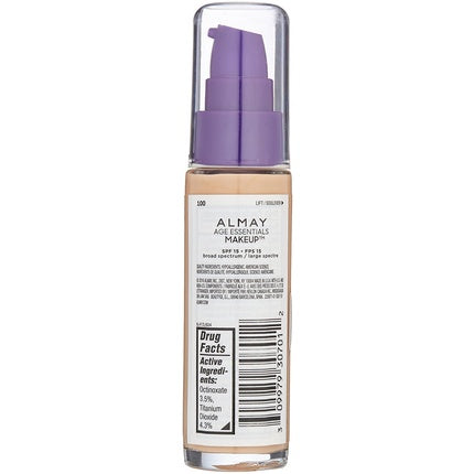 Fond de ten Almay Age Essentials Makeup, SPF 15, Culoare Light, 29.6ml