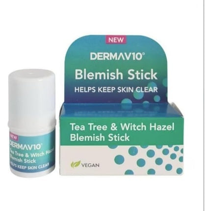 Derma V10 Blemish Stick, Tea Tree & Witch Hazel, 27 g, Vegan