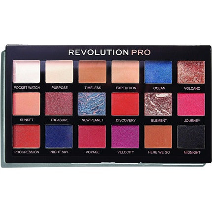 Paletă farduri de pleoape, Revolution Beauty, Regeneration Trends Azure, 18 nuanțe