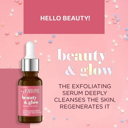 Ser exfoliant, Eveline, Beauty & Glow, 18ml, roz