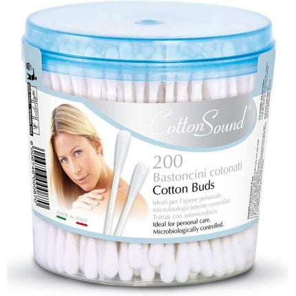 Bastoni de ureche Cotton Sound, 200 buc, albastru, plastic