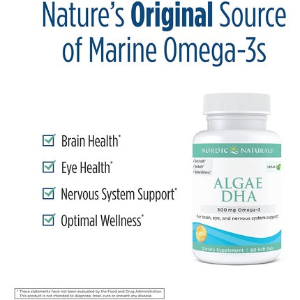 Supliment alimentar, Nordic Naturals, Algae DHA Omega-3 din plante, 500 mg, 60 capsule