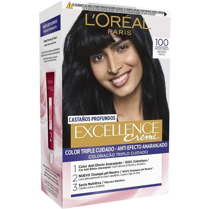 Vopsea de păr, L'Oréal, Excellence, negru intens