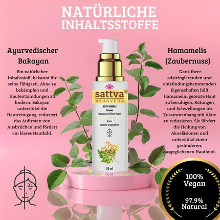 Cremă Față, Sattva Ayurveda, Bakayan și Hamamelis, 50ml