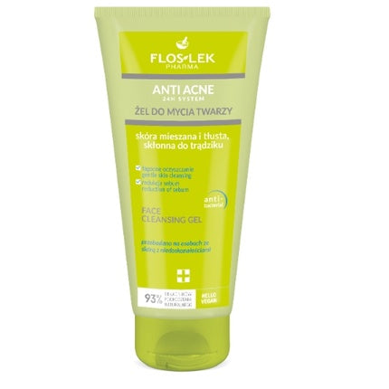 Gel de curățare Floslek Anti Acne pentru piele grasă și mixtă, 200 ml