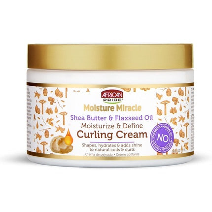 Cremă modelare păr, African Pride Moisture Miracle Shea Butter & Flaxseed Oil, 12 oz