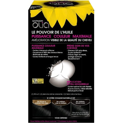 Vopsea de păr permanentă Garnier Olia Noir Absolu, fără amoniac