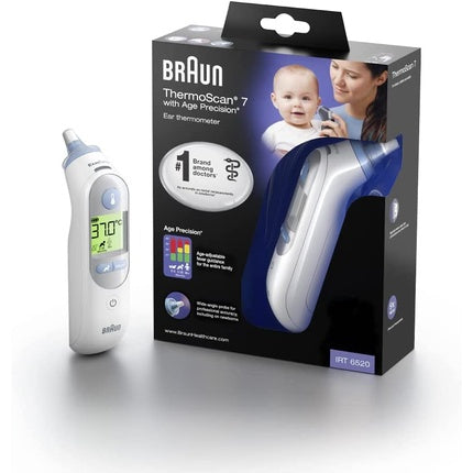 Termometru ureche, Braun, ThermoScan 7, alb