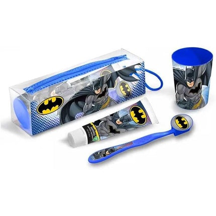 Set pastă de dinți Cartoon Batman + periuță de dinți + pahar + geantă de toaletă, 75 ml