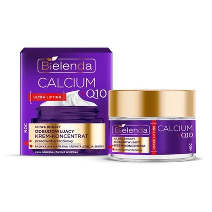 Cremă de noapte Bielenda Calcium Q10 Lifting Ultra Rich, Anti-îmbătrânire, 50ml
