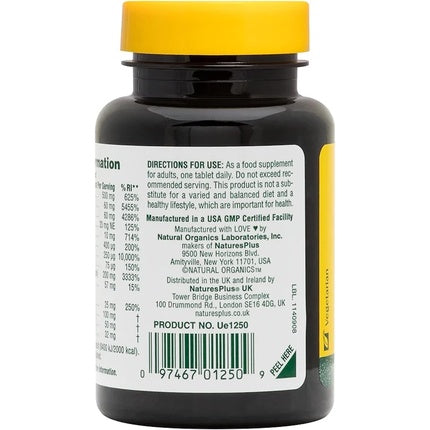 Supliment Natures Plus Mega-Stress, 30 tablete, galben