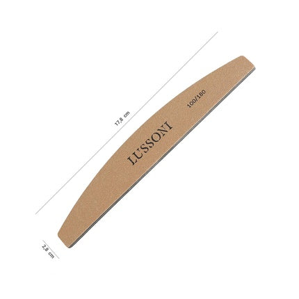 T4B Lussoni Premium Half-Moon Nail Files, 100/180 Grit pentru Unghii Naturale și Întărite - Pachet de 50