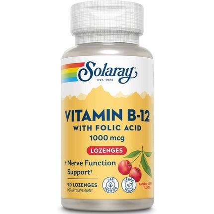 Supliment vitamina B-12 Solaray, 1000mcg, cireșe