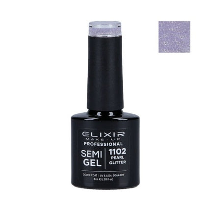 Lac de unghii, Elixir, Semi Gel 1102, mov glitter